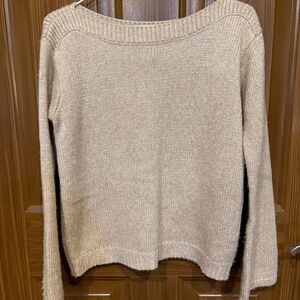WHBM Tan Sparkle Pullover Sweater Women's XS